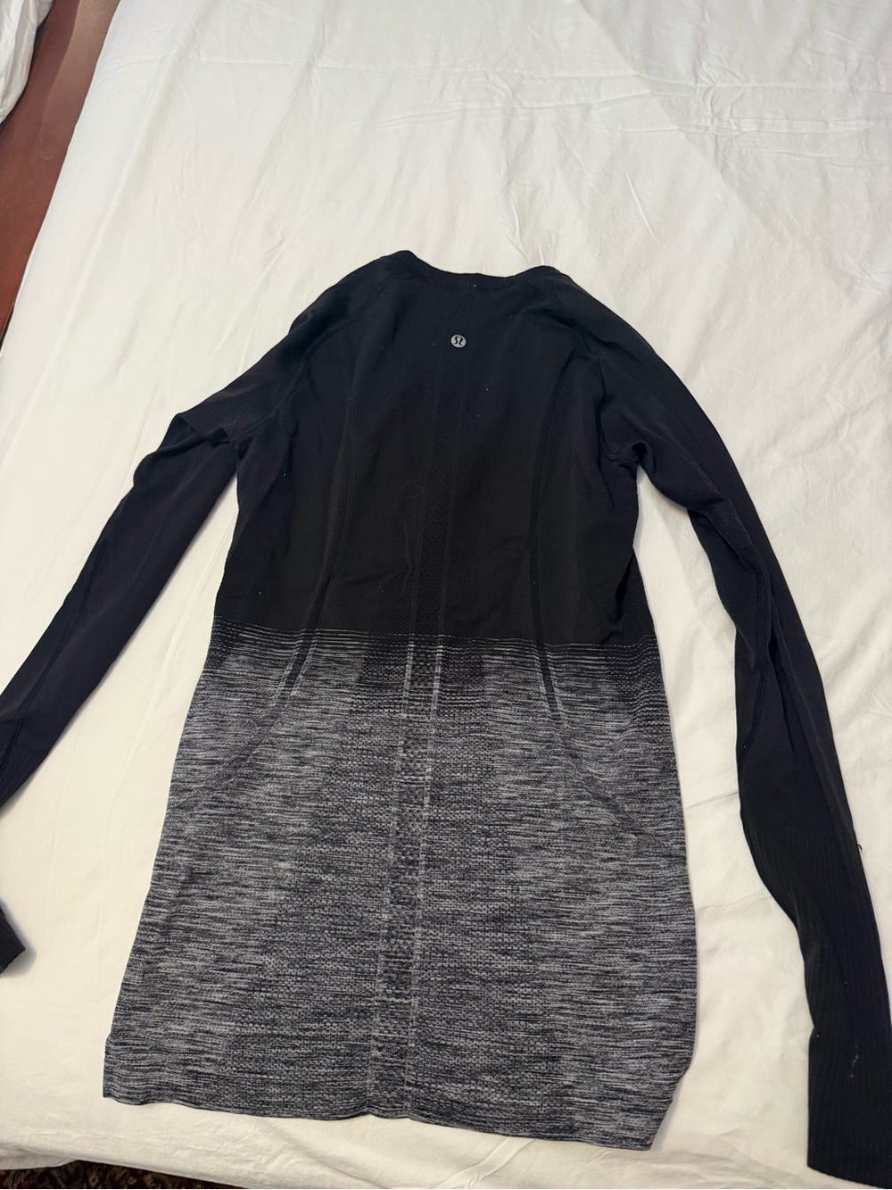 lululemon athletica Black and Gray Long Sleeve Seamless Top